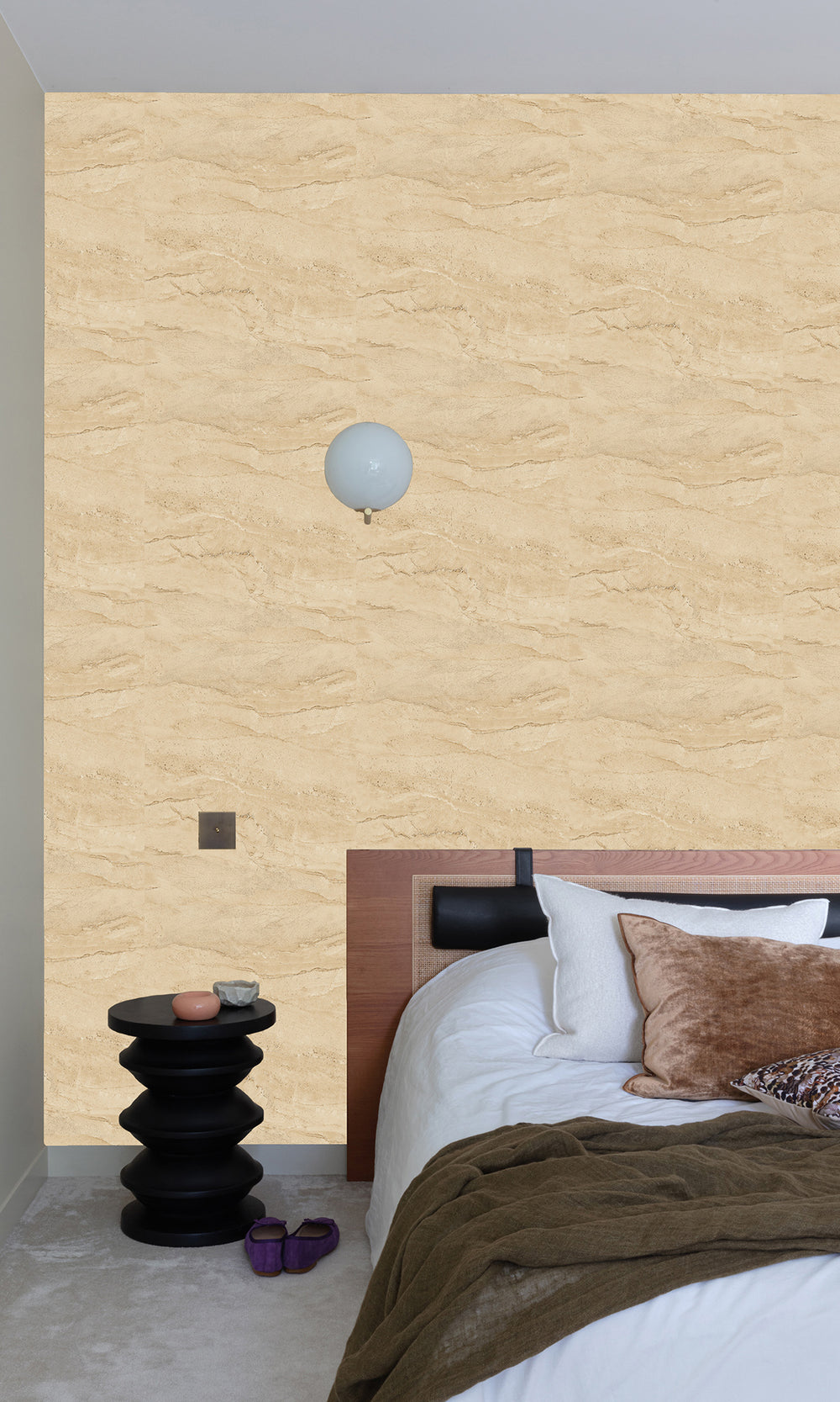 Beige Faux Marble Wallpaper R9800