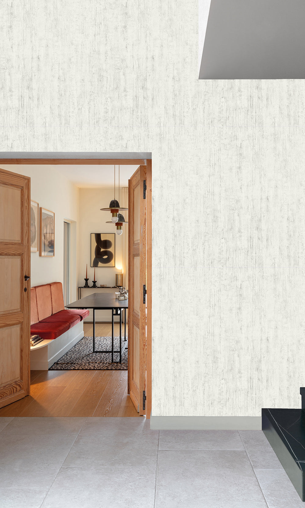 Ghost White Faux Paved Cement Wallpaper R9802