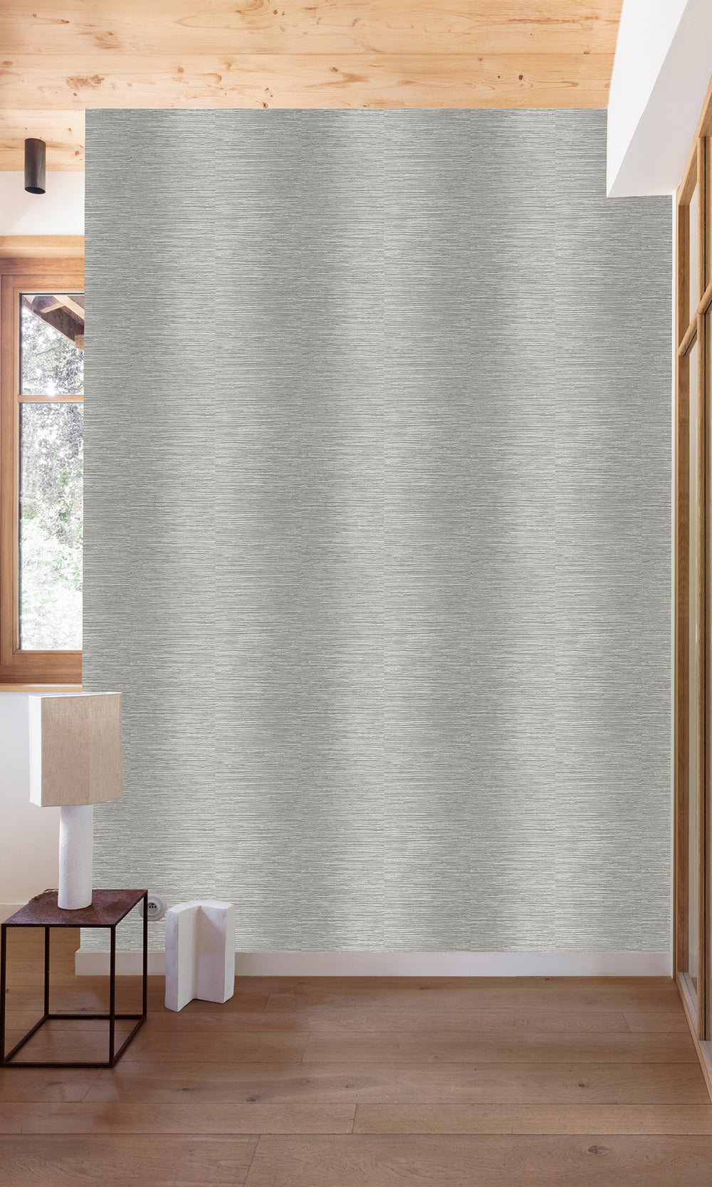 Platinum Horizontal Candy Stripe Wallpaper R9807