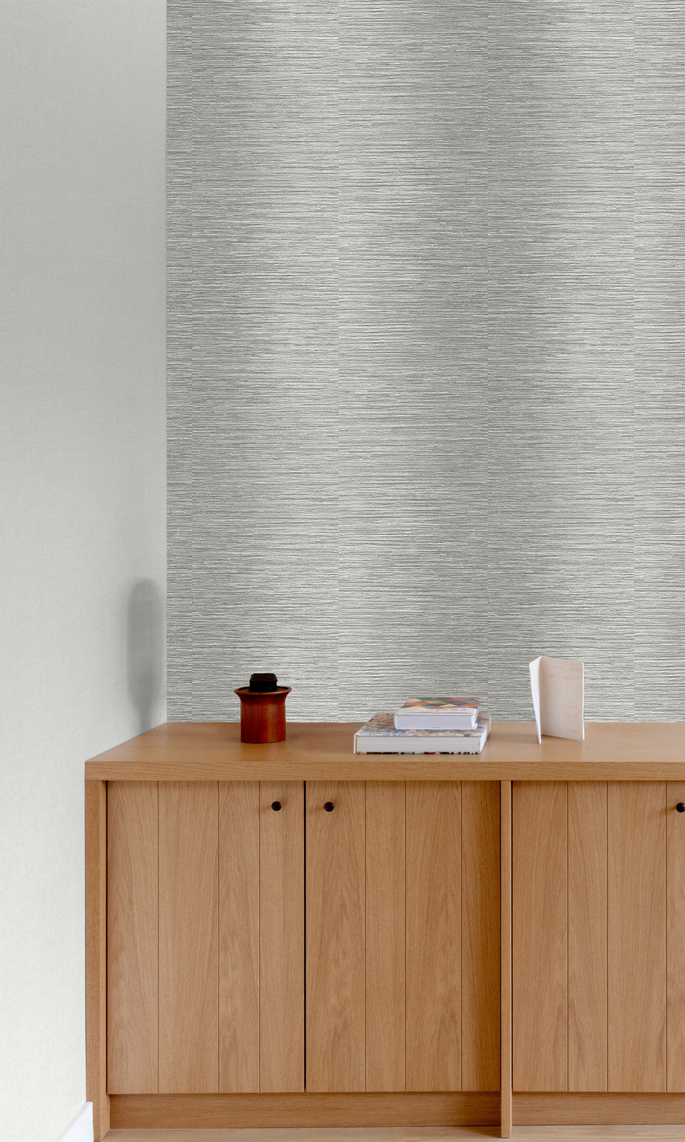 Platinum Horizontal Candy Stripe Wallpaper R9807