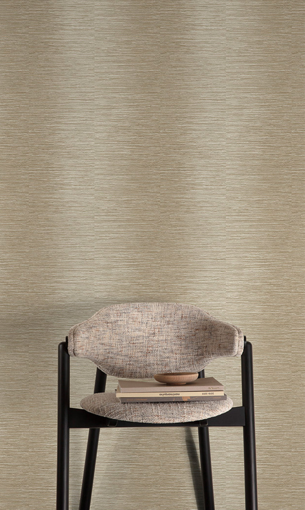 Light Caramel Brown Horizontal Candy Stripe Wallpaper R9809