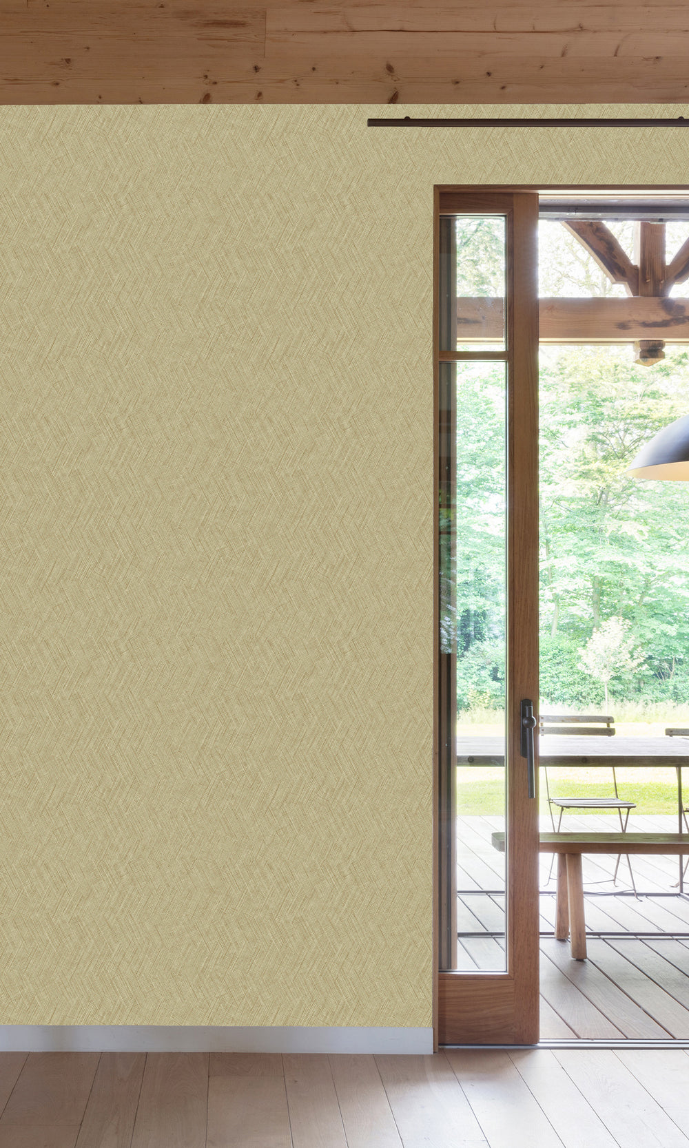 Bungalow Taupe Straw Weave Wallpaper R9819