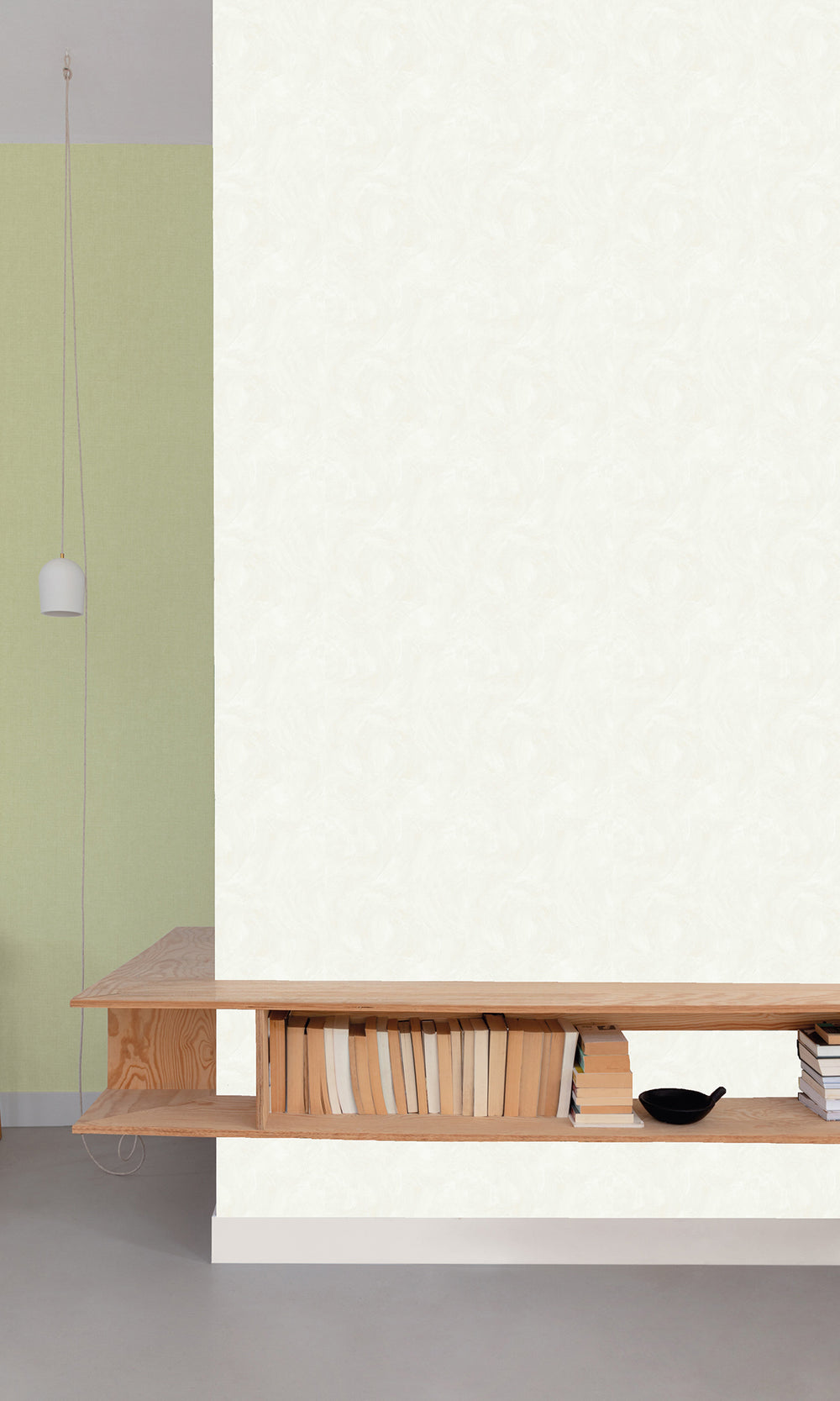 Atrium White Faux Concrete Wallpaper R9825
