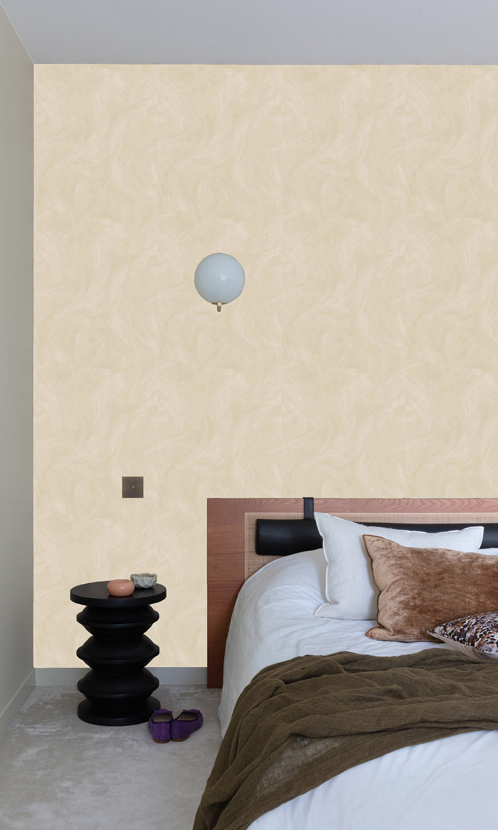 Toasted Almond Faux Concrete Wallpaper R9827