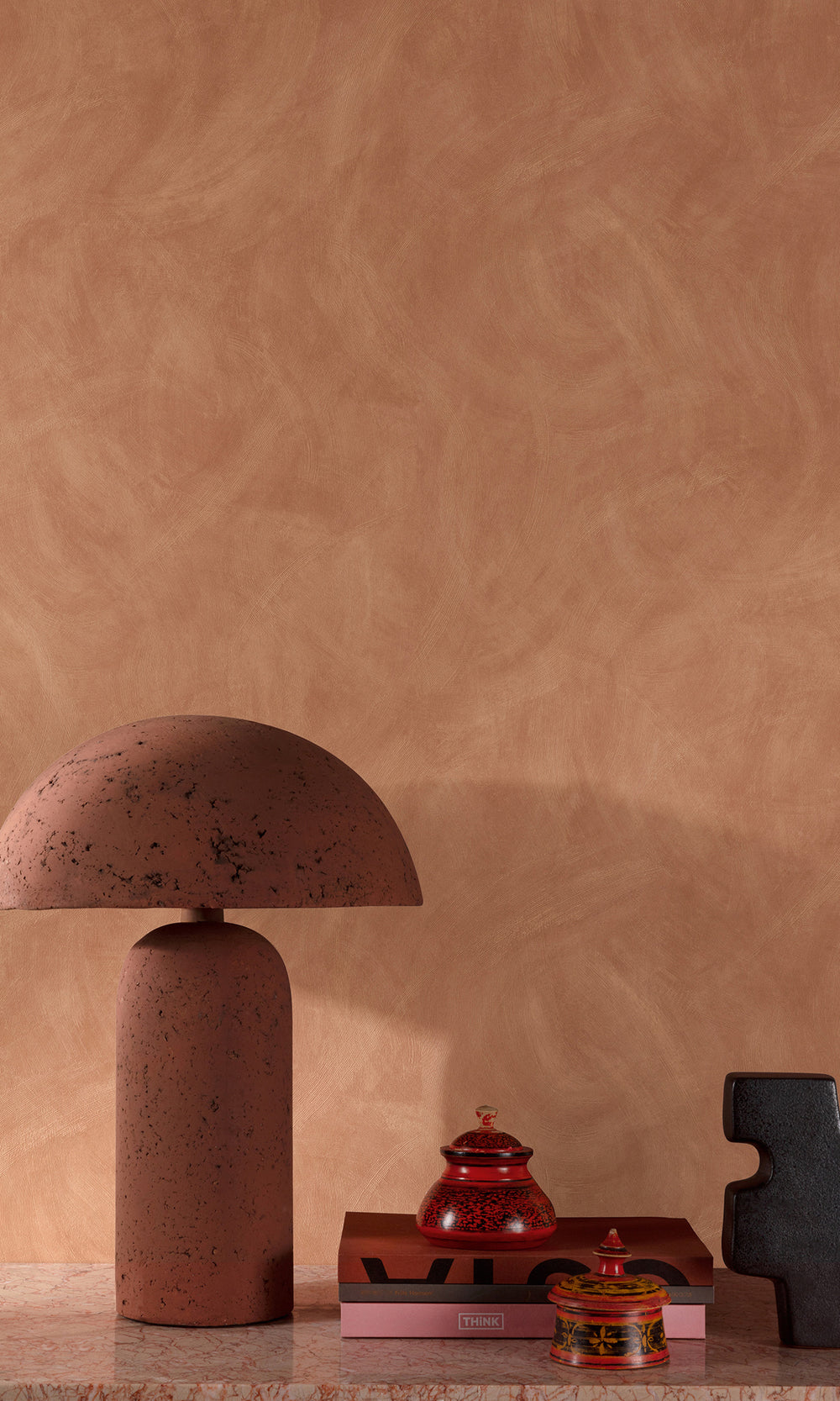Foxfire Brown Faux Concrete Wallpaper R9830