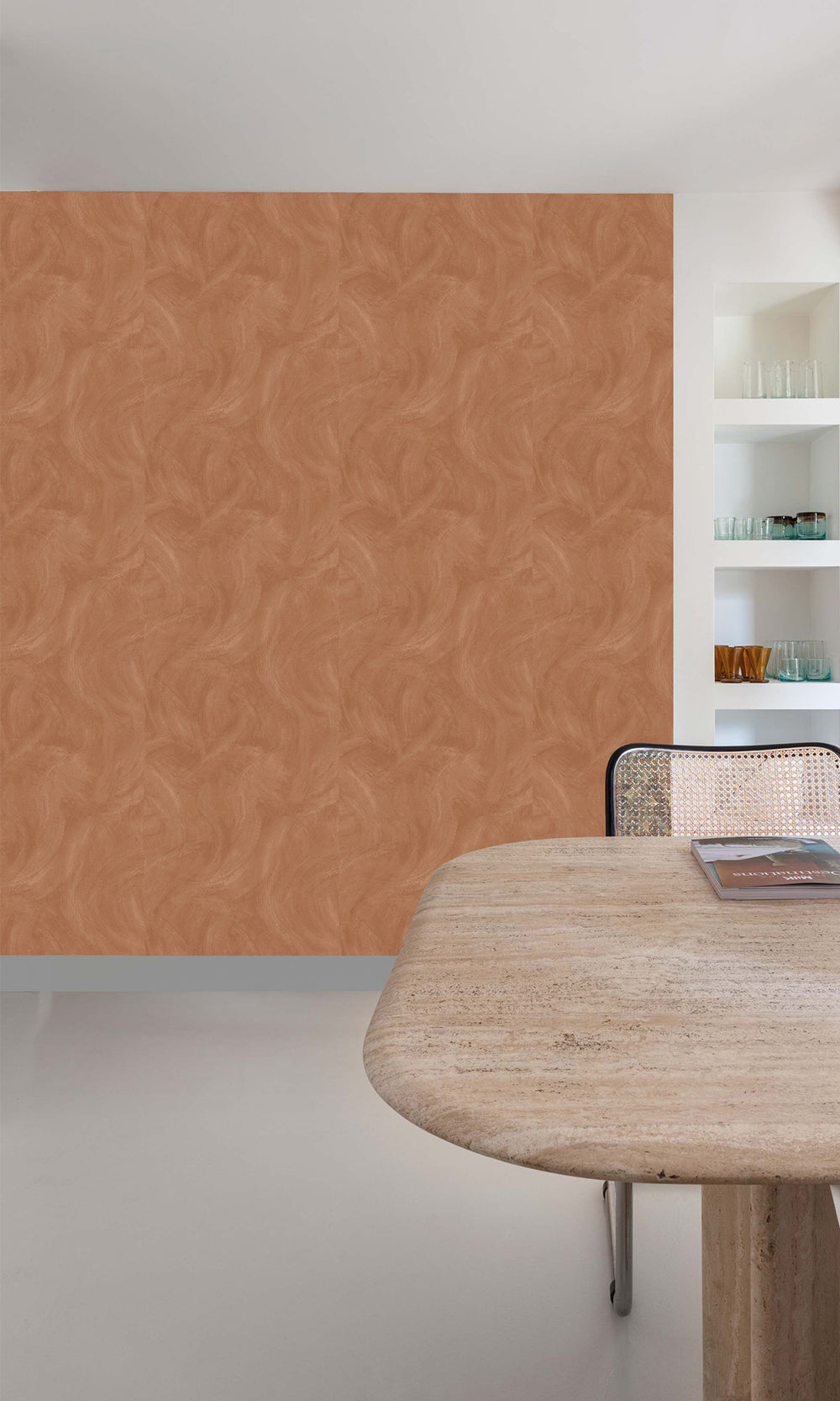 Foxfire Brown Faux Concrete Wallpaper R9830