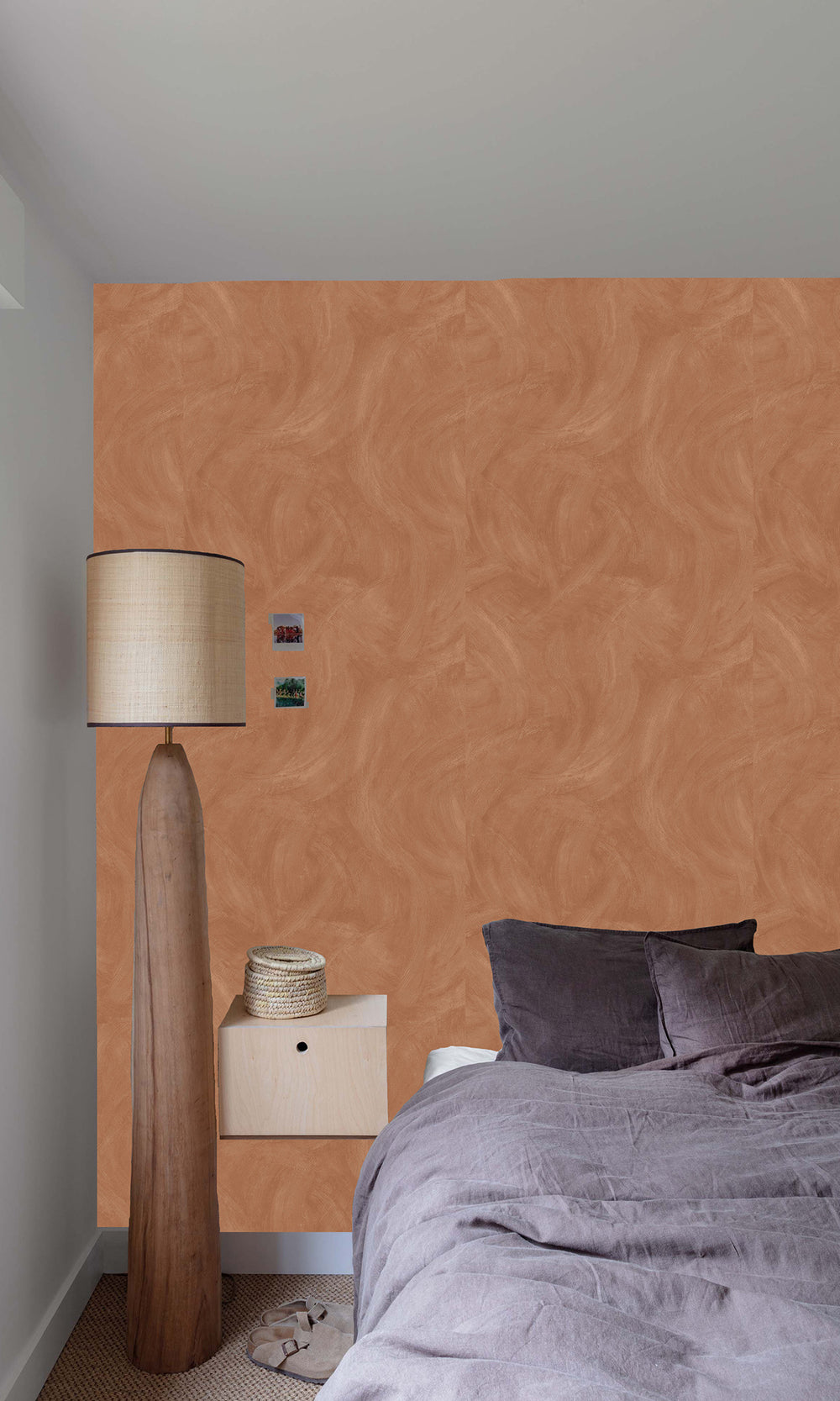 Foxfire Brown Faux Concrete Wallpaper R9830