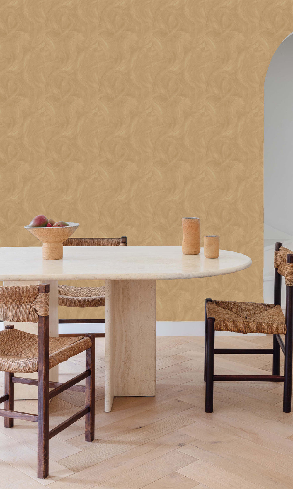 Creamy Caramel Faux Concrete Wallpaper R9831