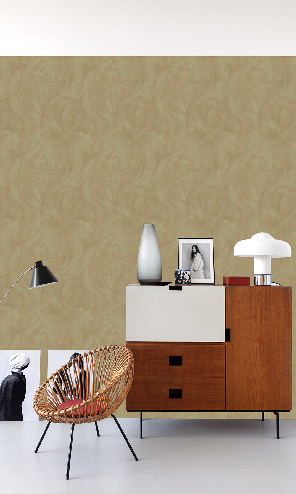 Autumn Laurel Faux Concrete Wallpaper R9832