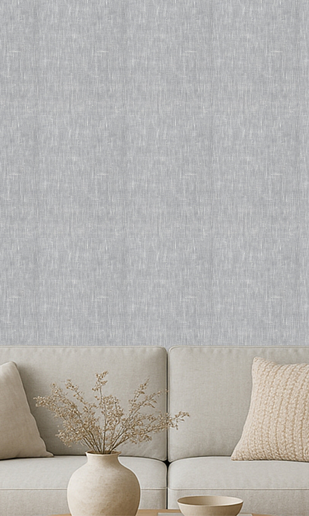 Formal Grey Linen Weave Wallpaper R9839