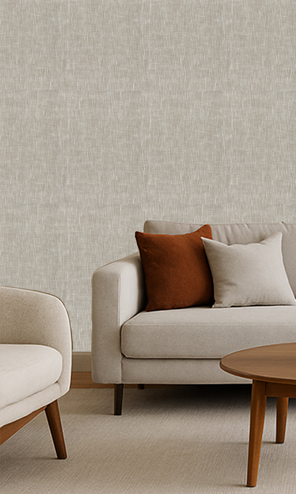 Tawny Owl Linen Weave Wallpaper R9842