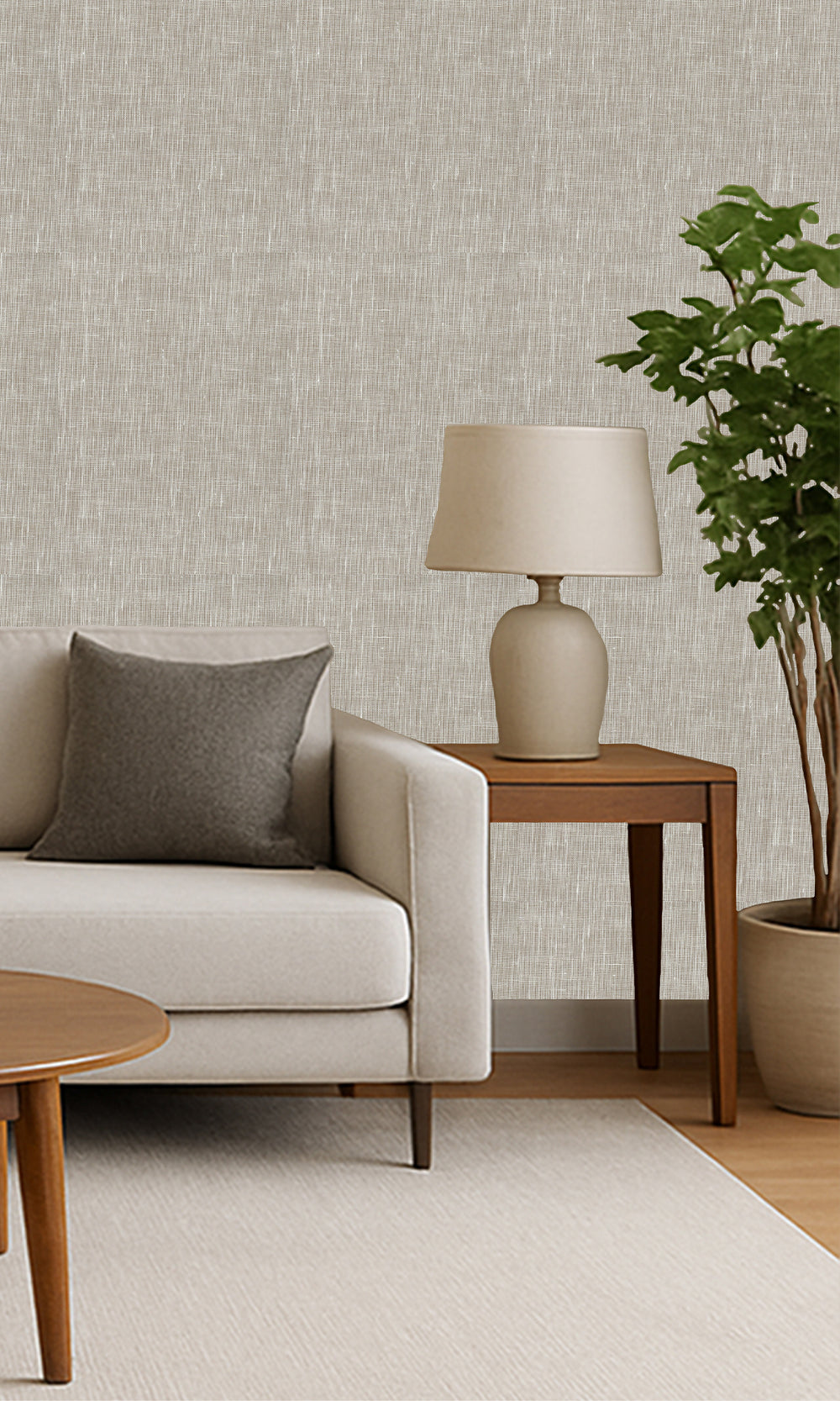 Tawny Owl Linen Weave Wallpaper R9842