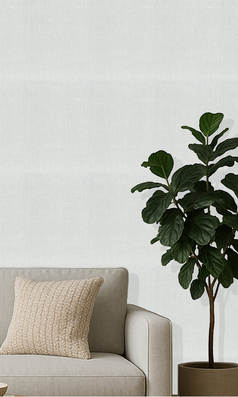 Blue Blush Linen Weave Wallpaper R9843