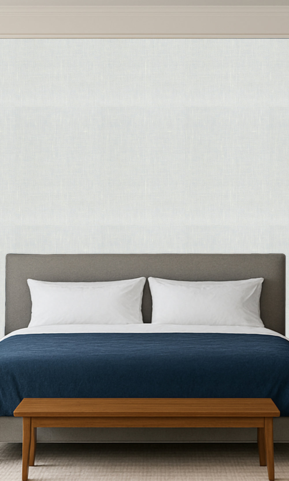 Blue Blush Linen Weave Wallpaper R9843