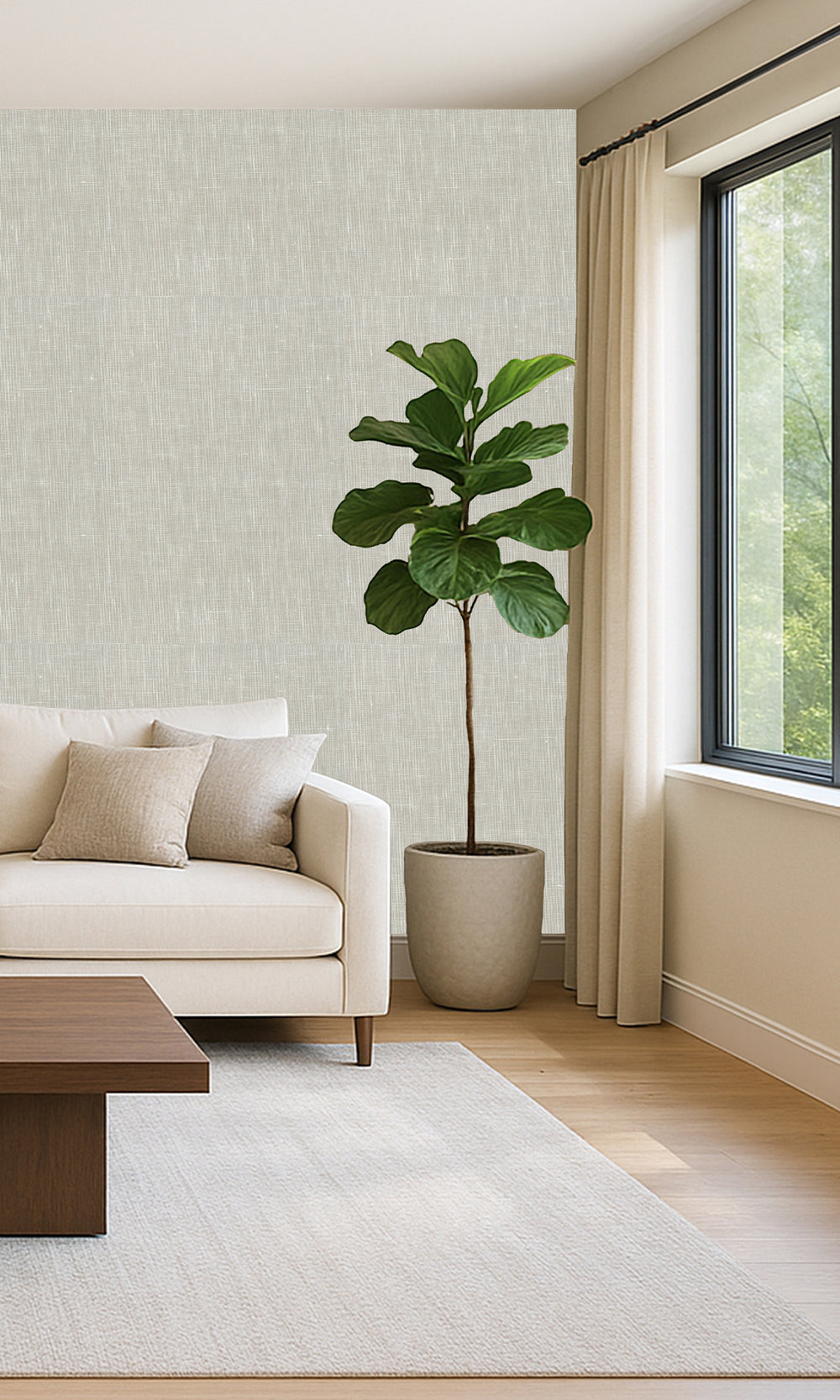 Pebble Walk Linen Weave Wallpaper R9844