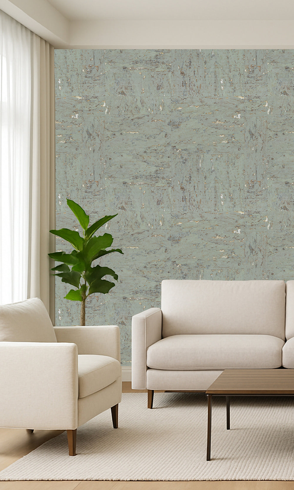 Antarctica Abstract Collaged Cork Wallpaper R9855