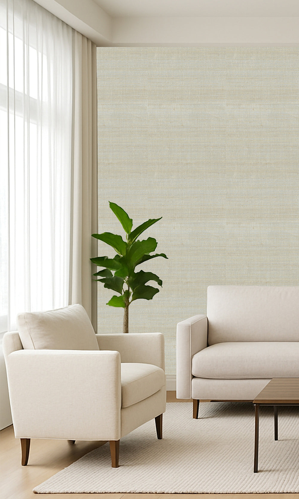 Ash Blue - Prairie Sage Abaca Weave Wallpaper R9857