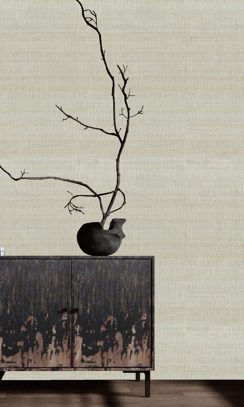 Ash Blue - Prairie Sage Abaca Weave Wallpaper R9857