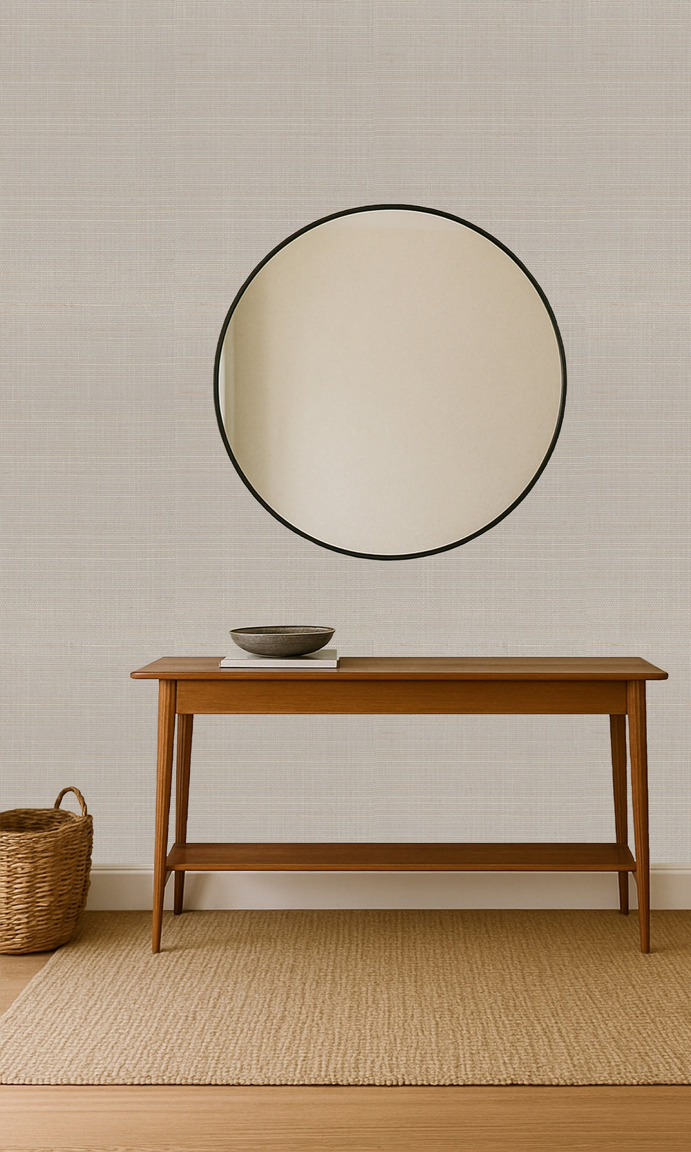 Silver Peony Abaca Weave Wallpaper R9858