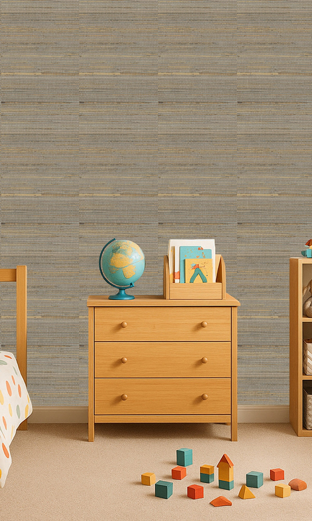 Winter Twig China Hemp Weave Wallpaper R9859