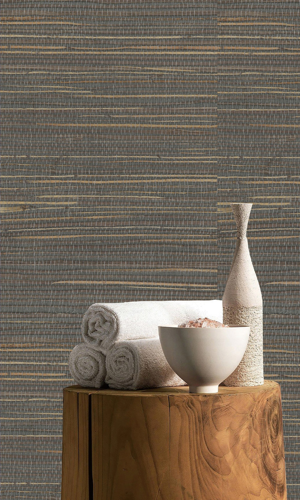 Volcanic Glass China Hemp Weave Wallpaper R9860