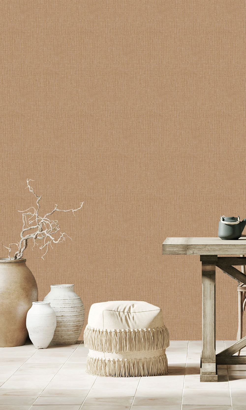 Pale Taupe Faux Denim Effect Wallpaper R9870