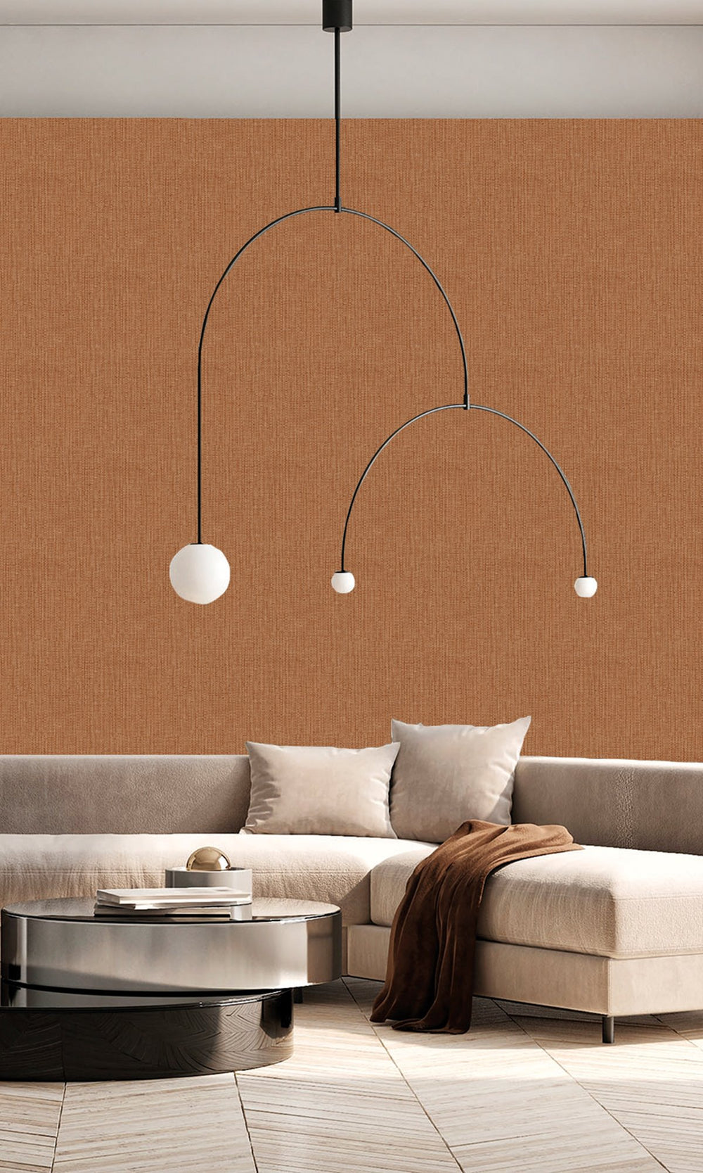 Burnt Almond Faux Denim Effect Wallpaper R9872