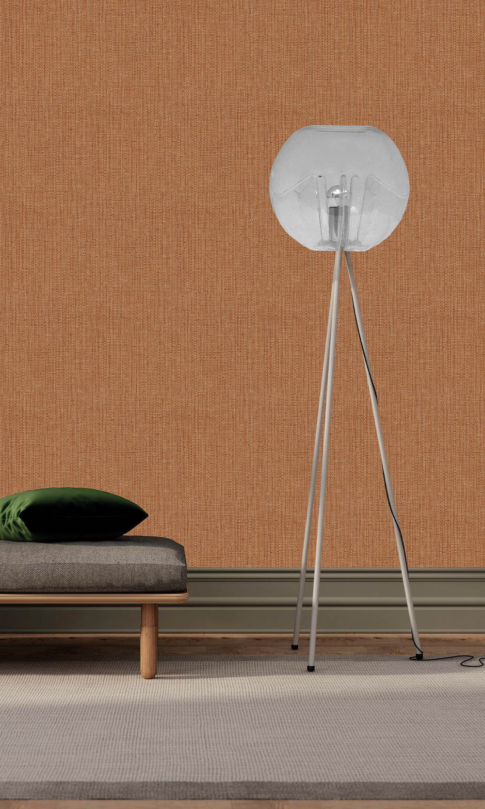 Burnt Almond Faux Denim Effect Wallpaper R9872