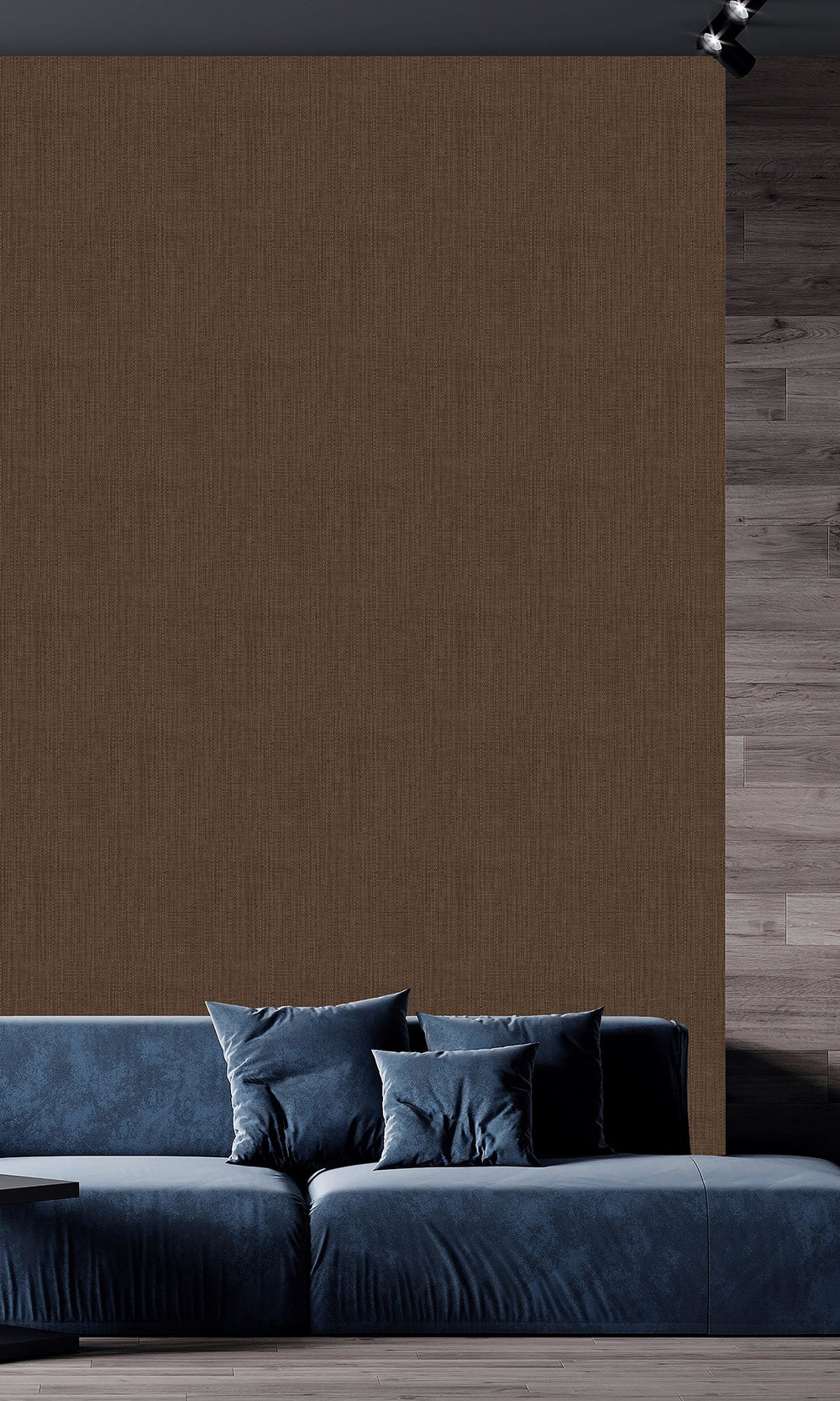 Oxford Brown Faux Denim Effect Wallpaper R9874