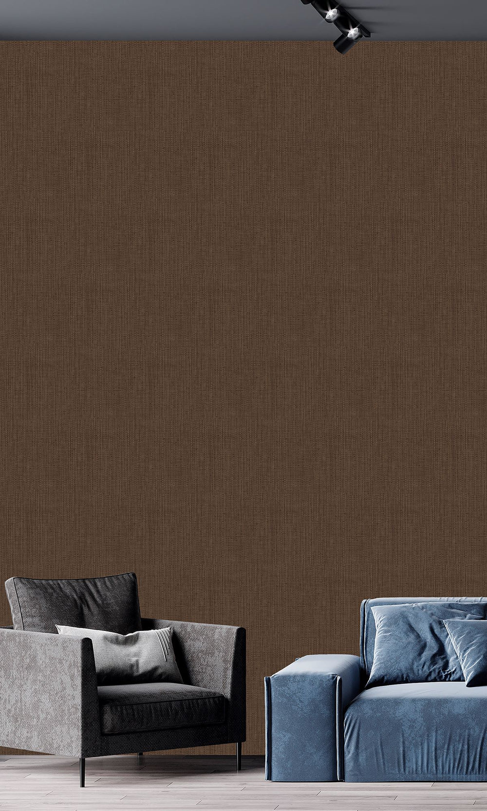 Oxford Brown Faux Denim Effect Wallpaper R9874