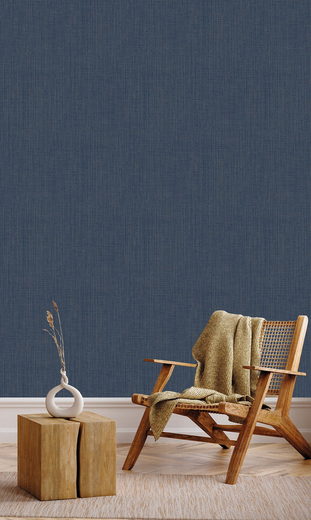 Blue Slate Faux Denim Effect Wallpaper R9875