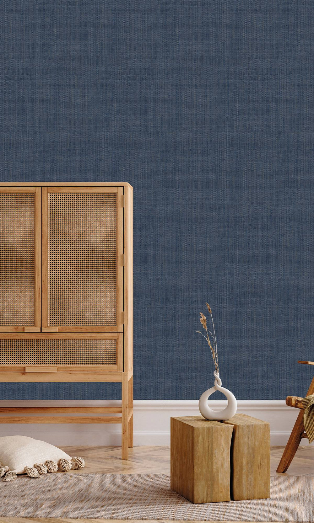 Blue Slate Faux Denim Effect Wallpaper R9875