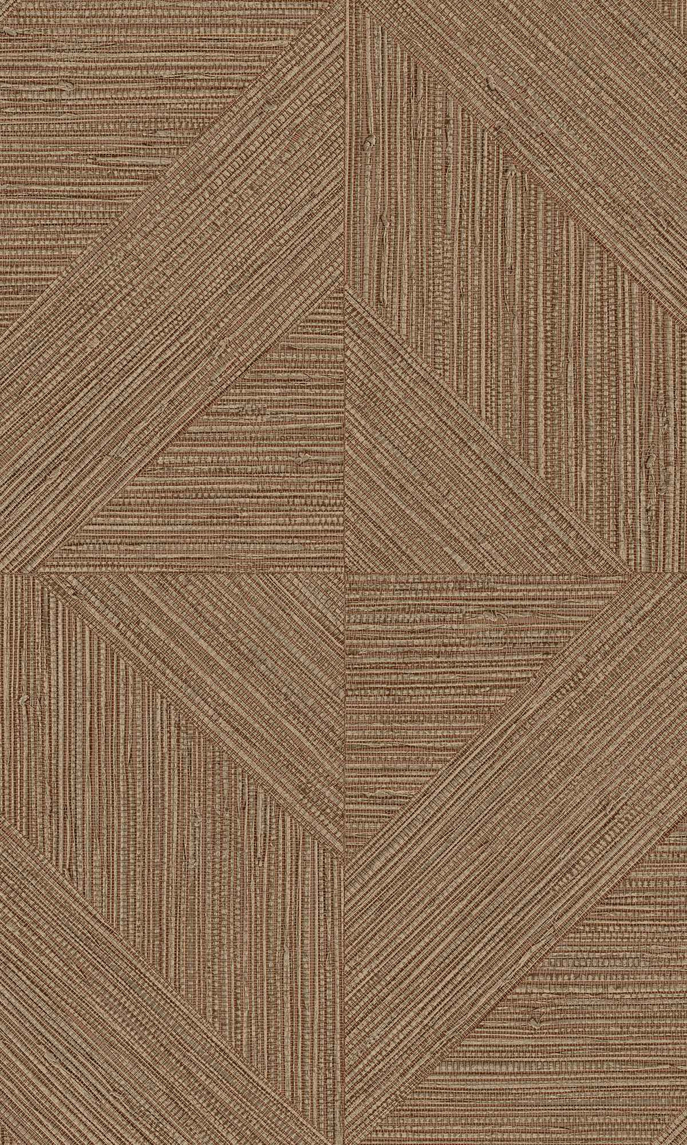 Centaur Brown Tiled Faux Grasscloth Print Wallpaper R9876
