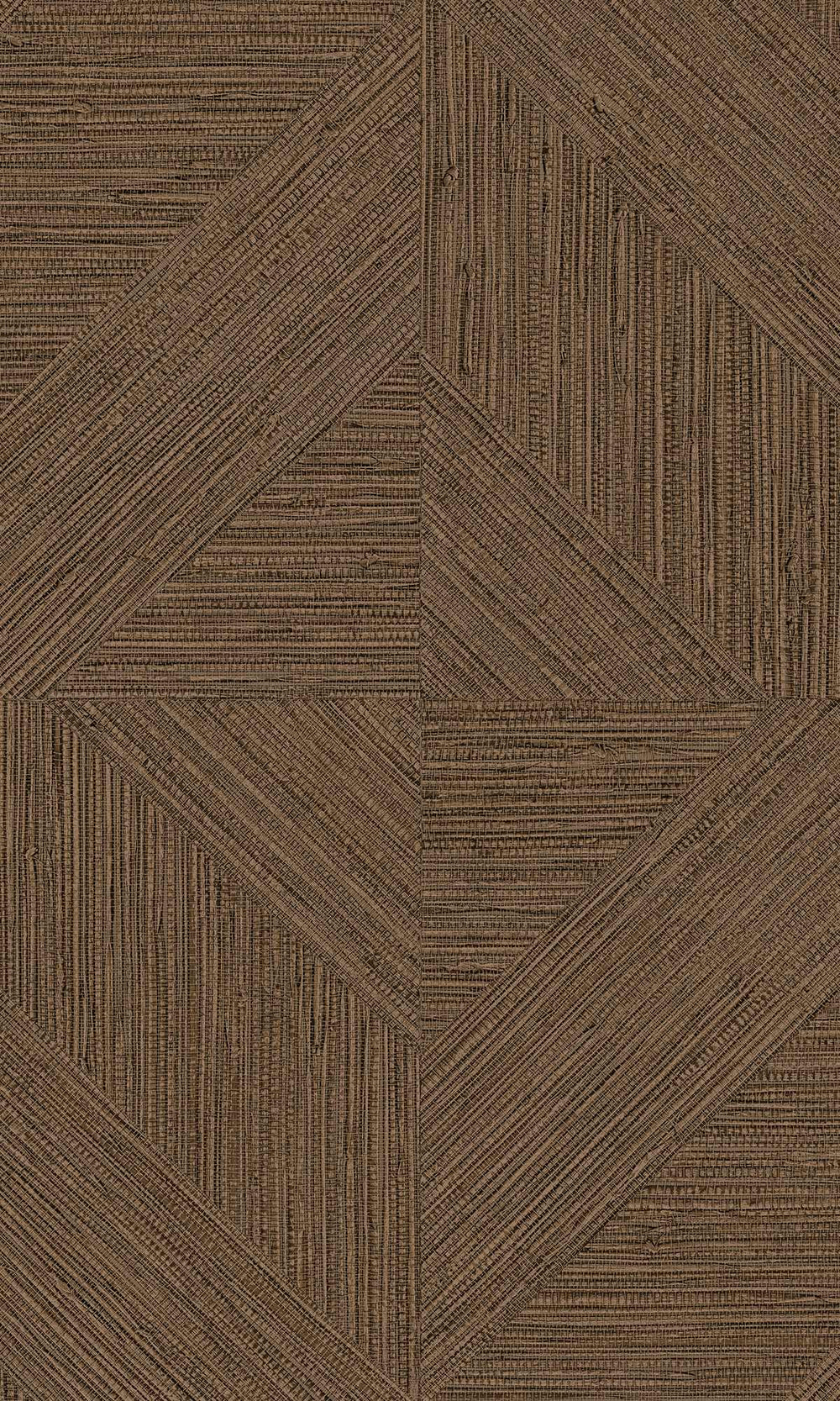 Antique Brown Tiled Faux Grasscloth Print Wallpaper R9878