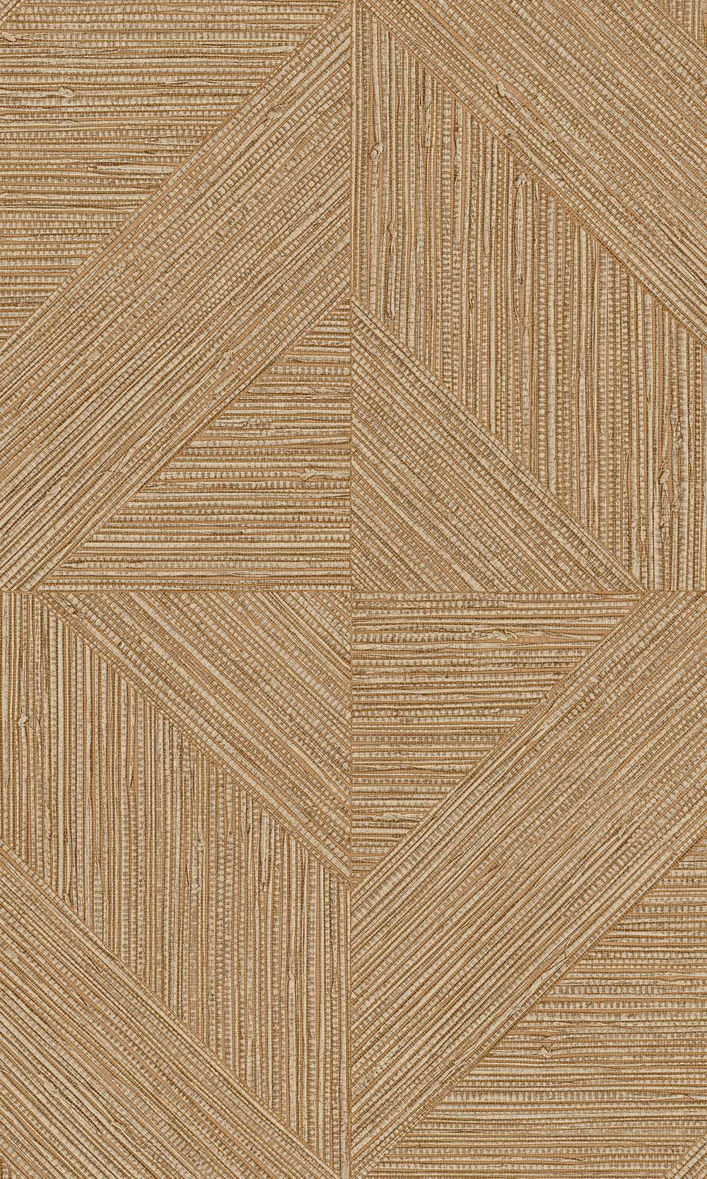 Splinter Brown Tiled Faux Grasscloth Print Wallpaper R9879