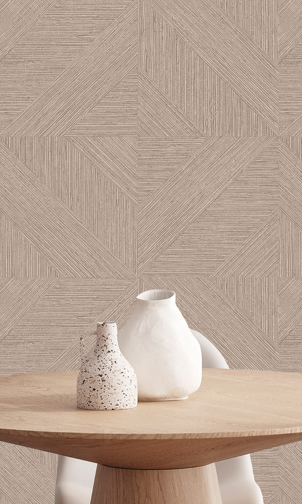 Dijon Brown Tiled Faux Grasscloth Print Wallpaper R9880