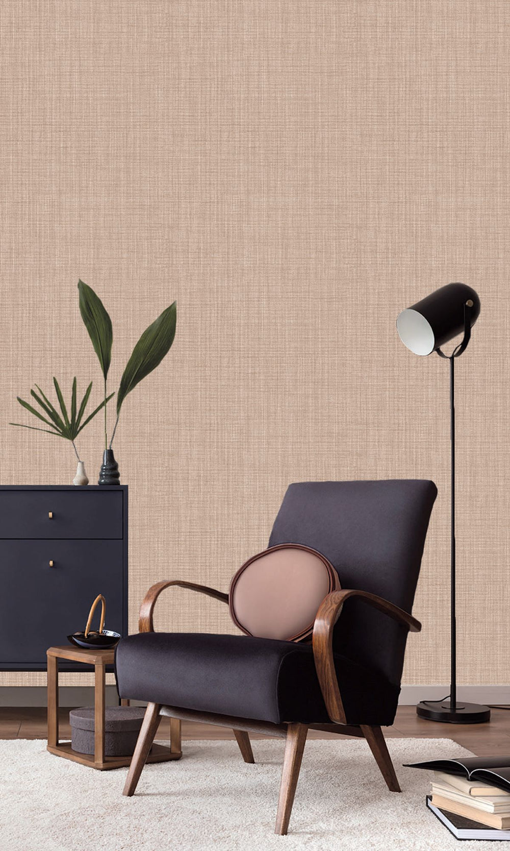 Praline Textile Print Wallpaper R9884