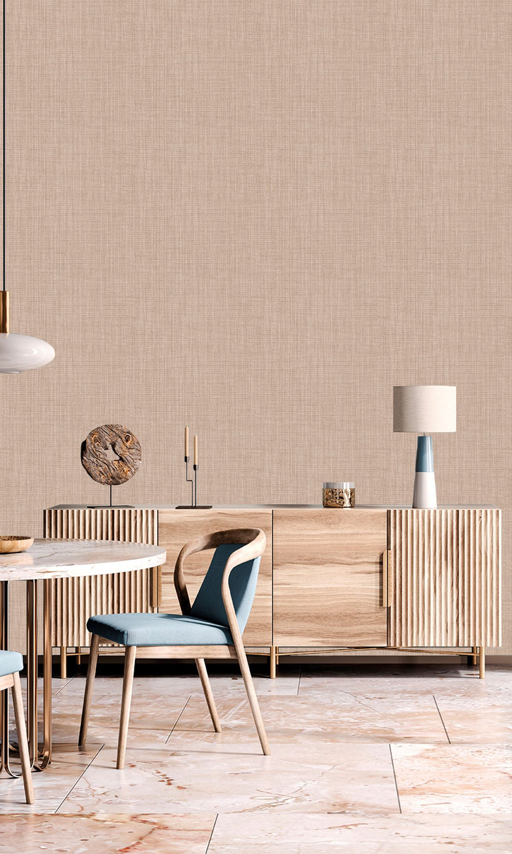 Praline Textile Print Wallpaper R9884