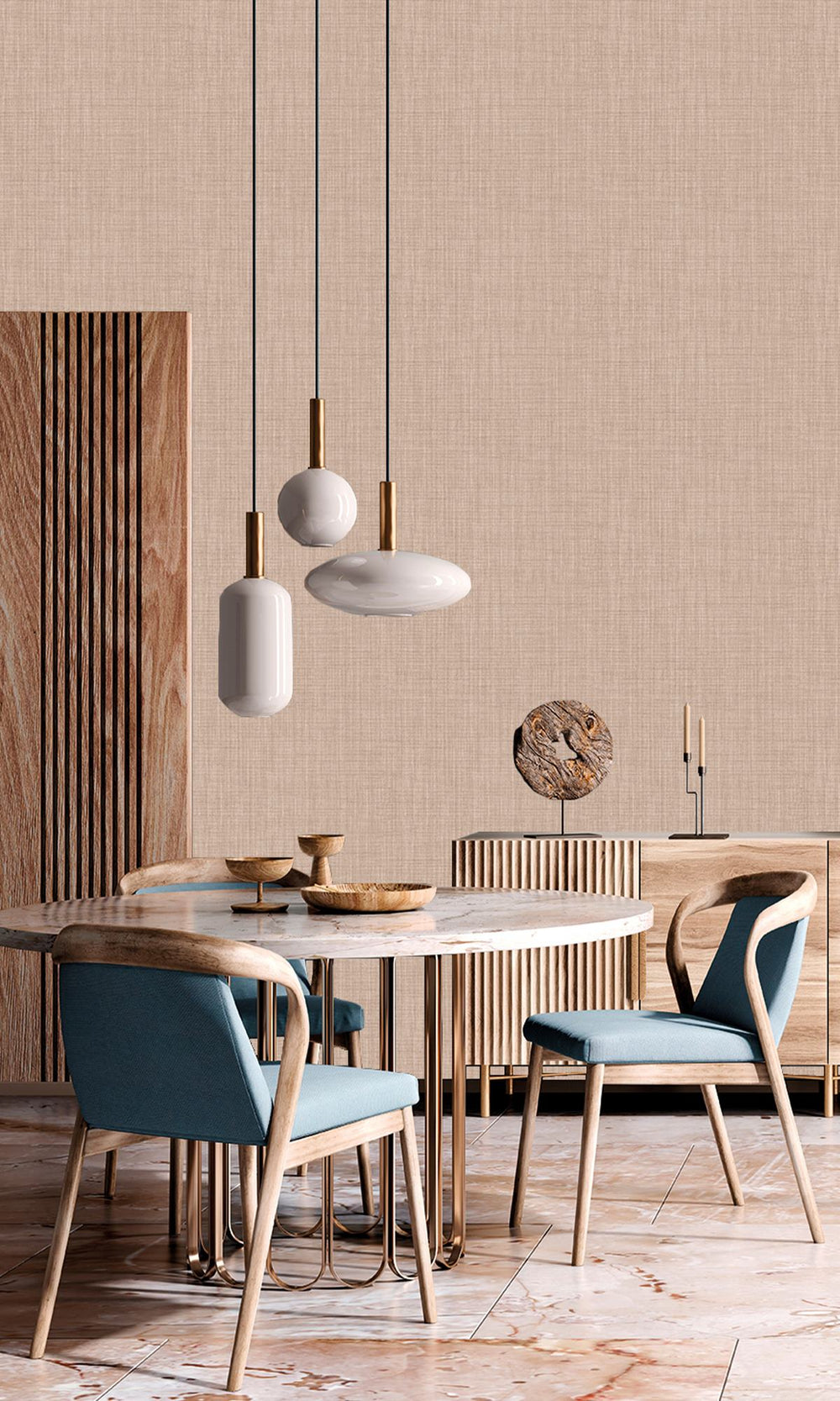 Praline Textile Print Wallpaper R9884