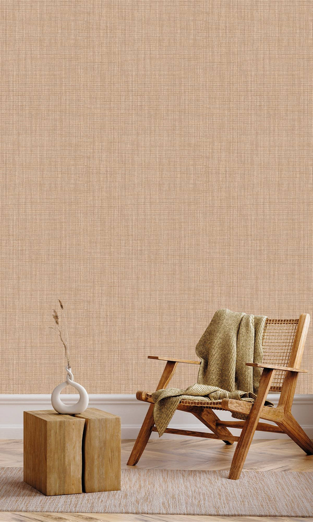 Petrified Oak Textile Print Wallpaper R9885