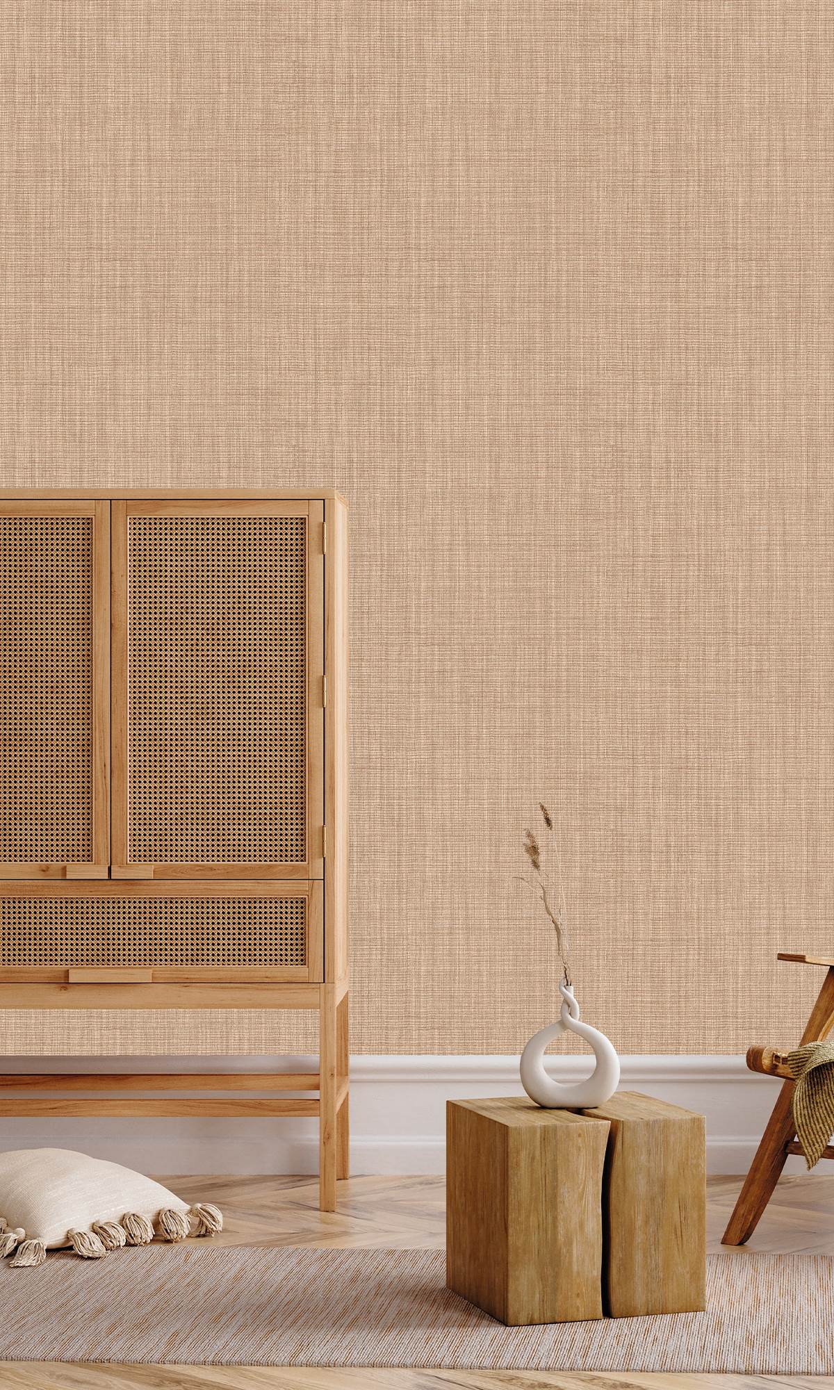 Petrified Oak Textile Print Wallpaper R9885