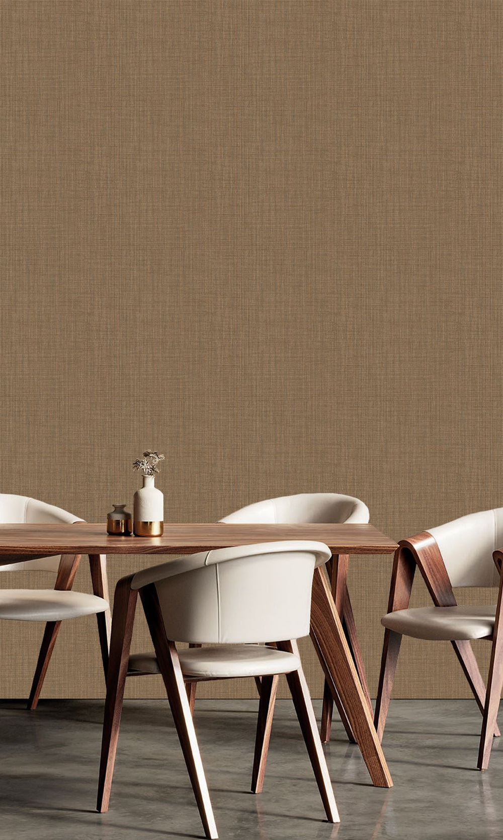 Heavy Ochre Textile Print Wallpaper R9886
