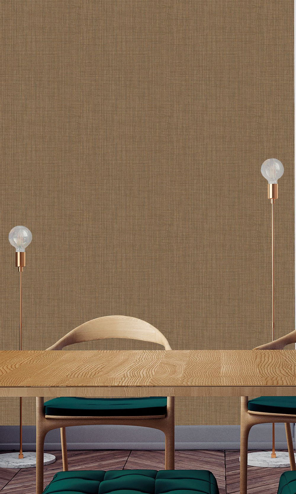 Heavy Ochre Textile Print Wallpaper R9886