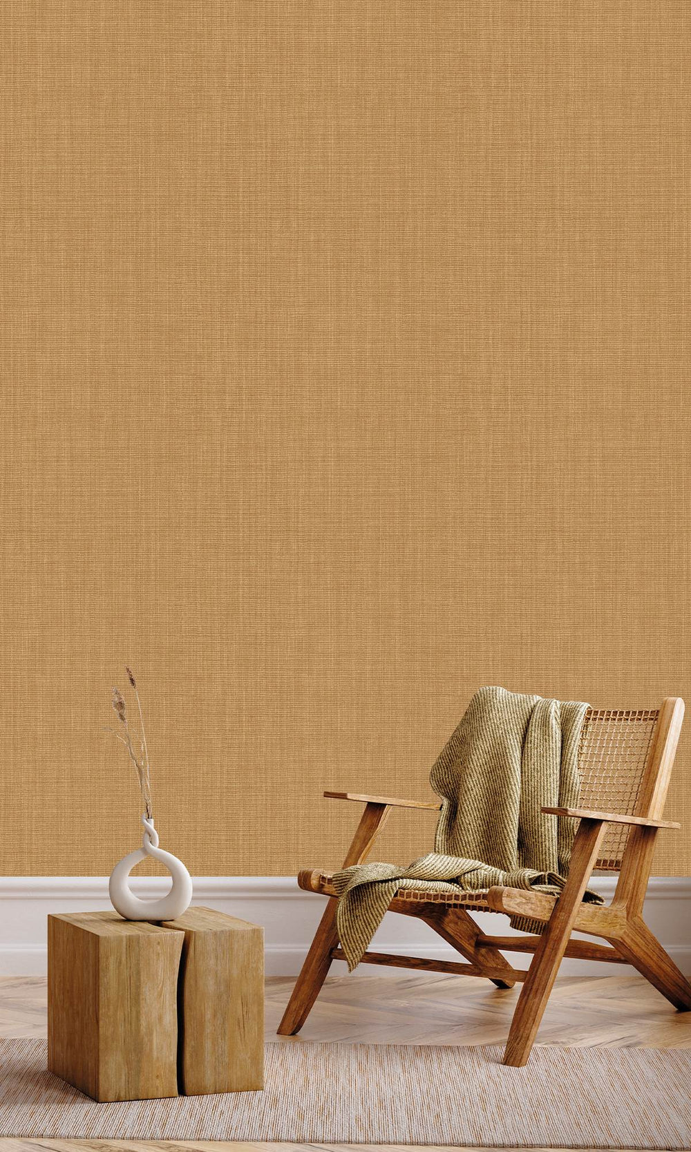 Creamed Avocado Textile Print Wallpaper R9887