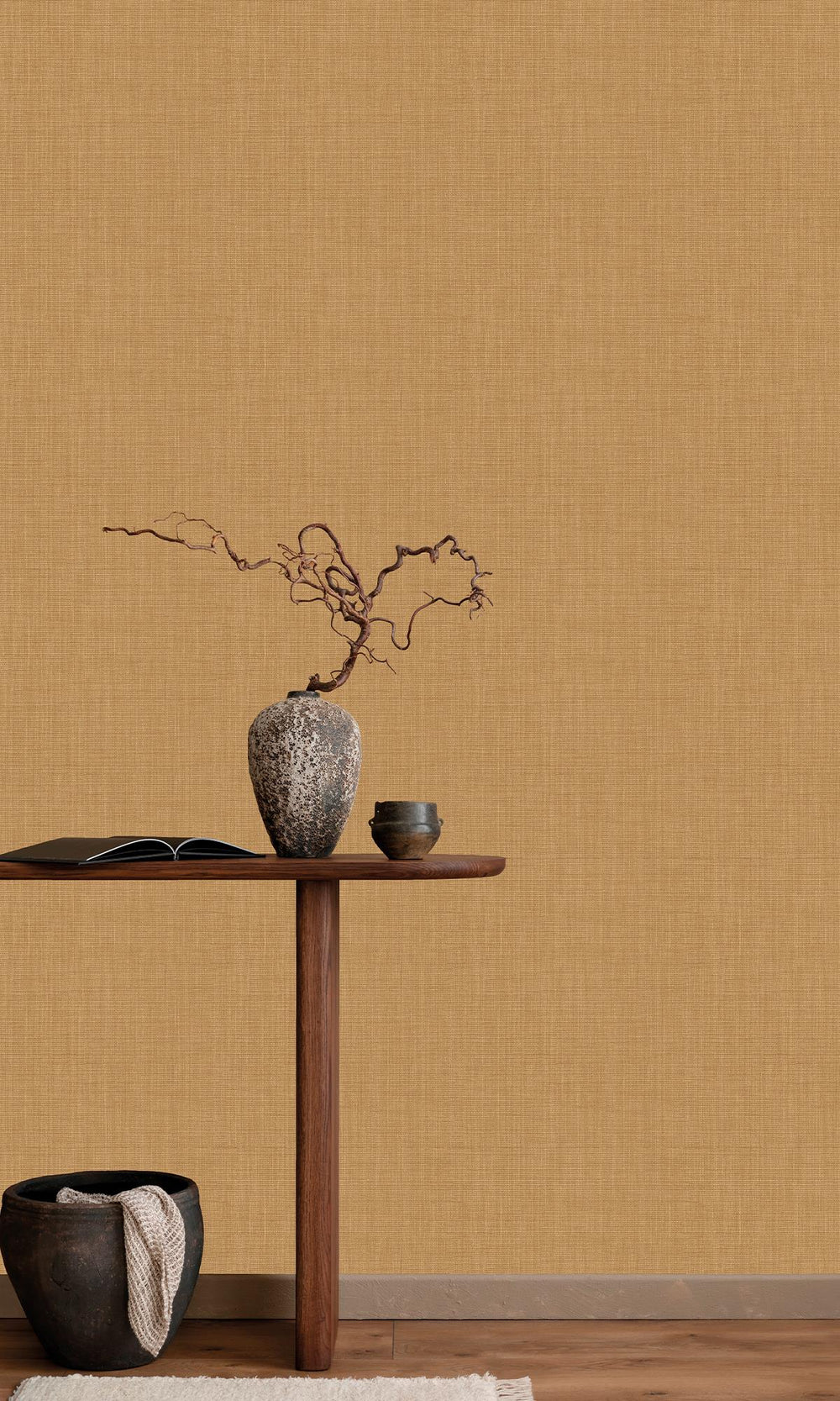 Creamed Avocado Textile Print Wallpaper R9887