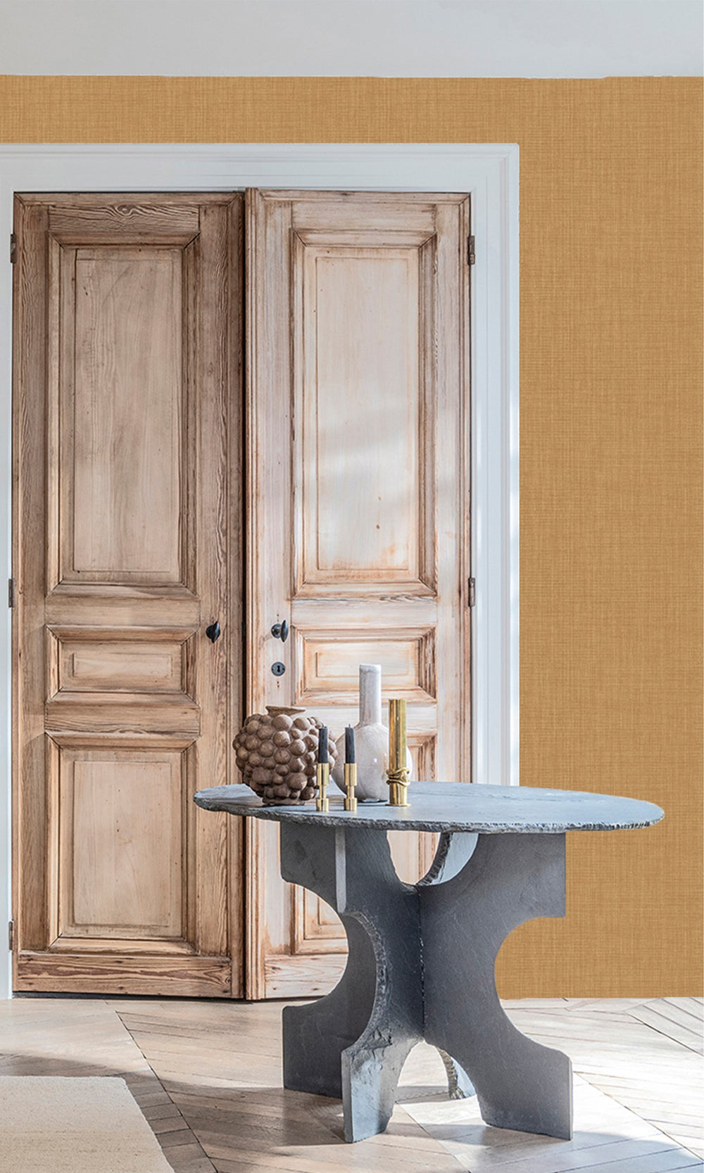 Creamed Avocado Textile Print Wallpaper R9887
