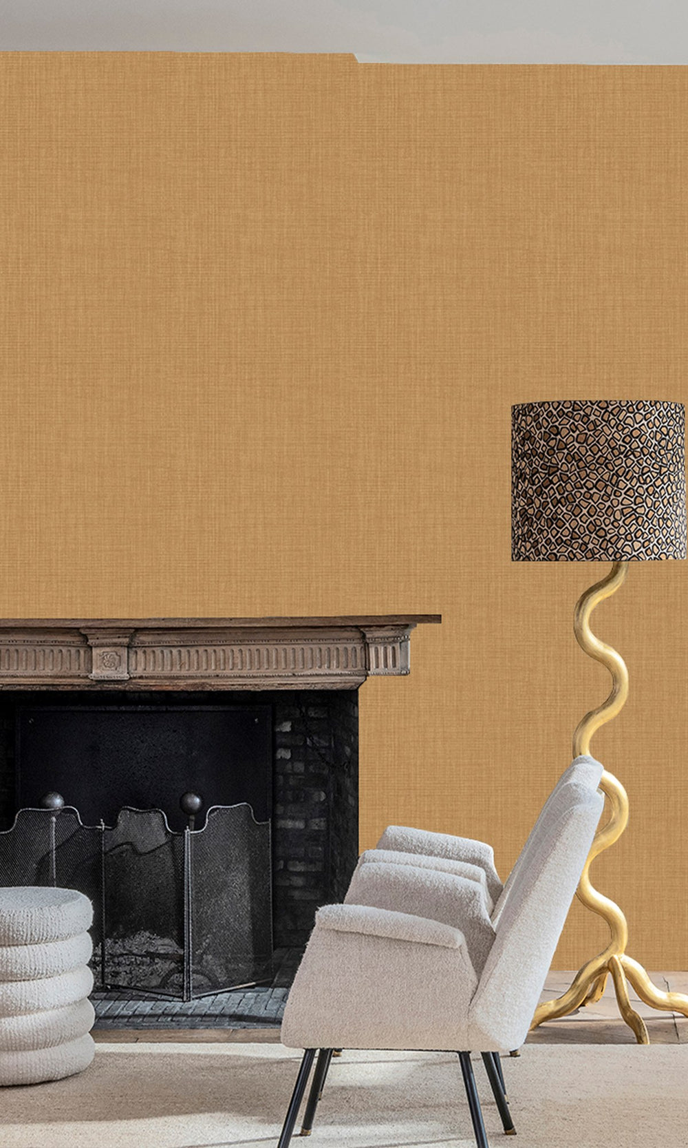 Creamed Avocado Textile Print Wallpaper R9887