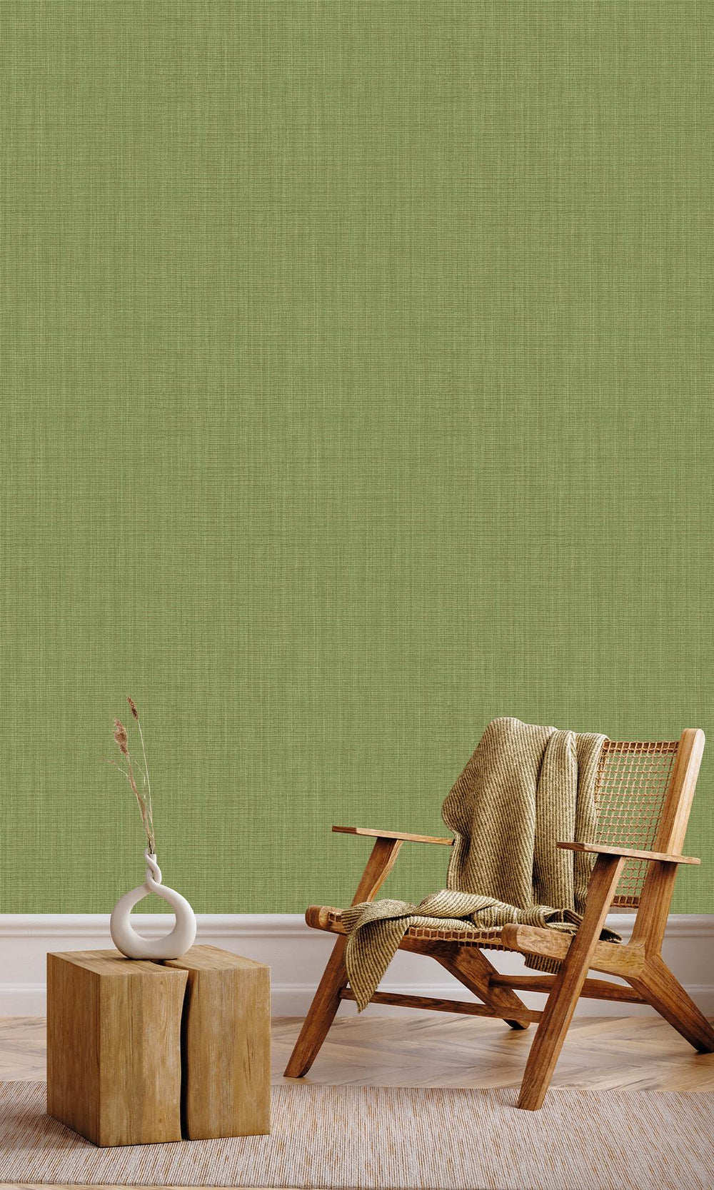 Tuscan Olive Textile Print Wallpaper R9888