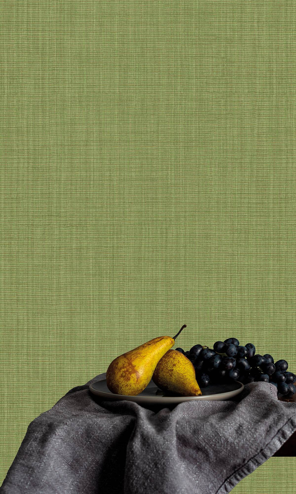 Tuscan Olive Textile Print Wallpaper R9888