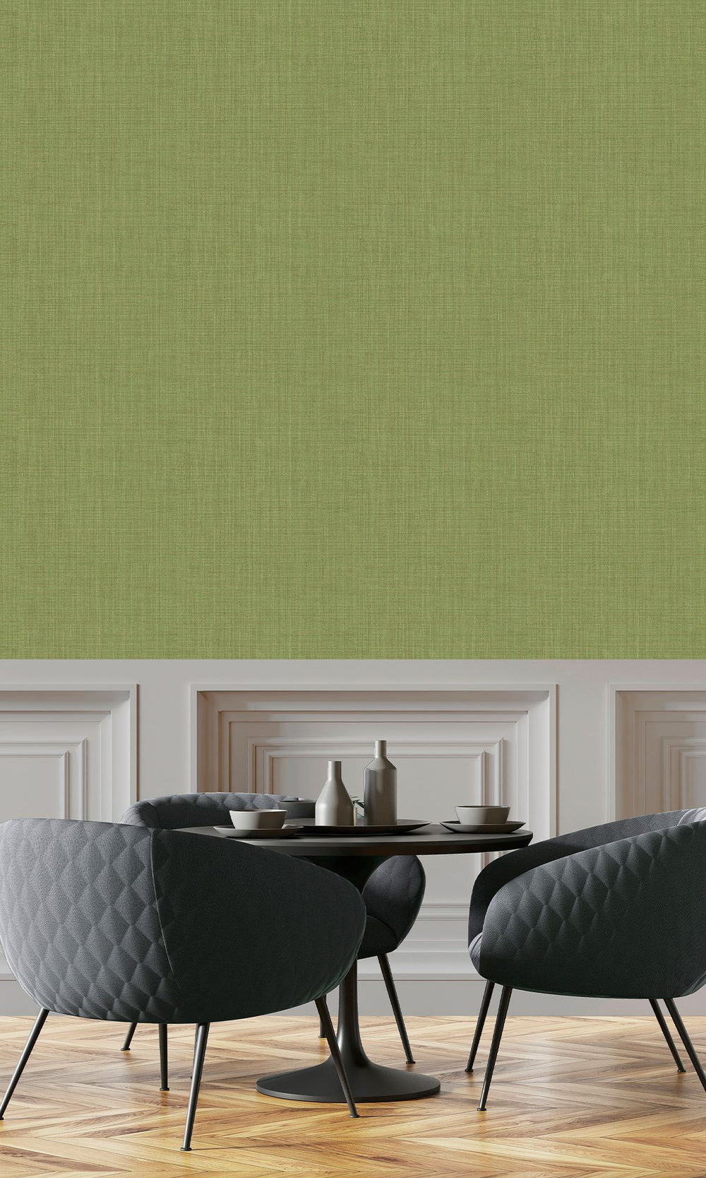 Tuscan Olive Textile Print Wallpaper R9888